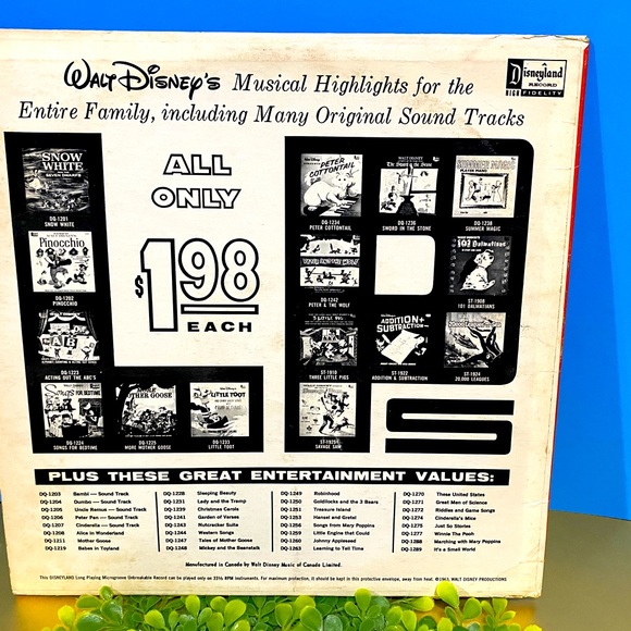 WALT DISNEY’S DONALD DUCK AND HIS FRiENDS 1963 DISNEYLAND VINYL RECORD DQ-1212 - Picture 15 of 15